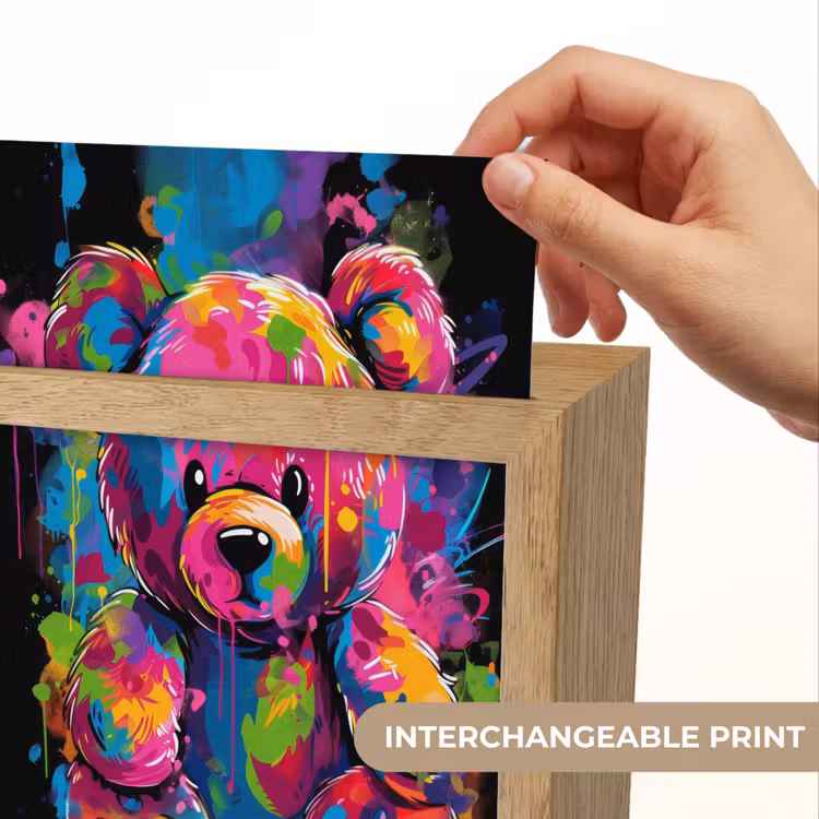 Beer - Verf - Kleurrijk - Knuffeldier Light Box met kabel (Kinderlampje) klein -USP_websiteprintEN