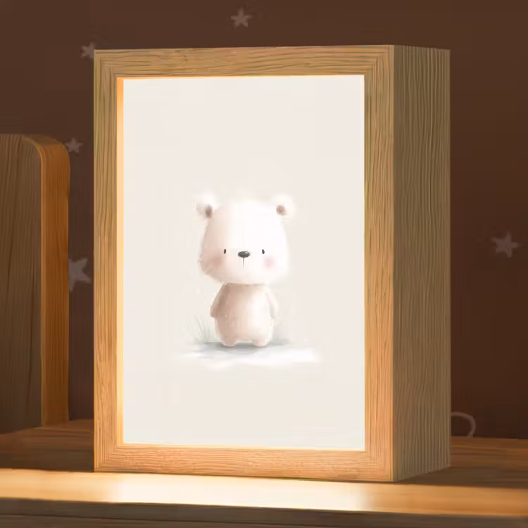 Beertje - Sneeuwvlokje - Wit - Pluizig Light Box met kabel klein -zzz_3d_website