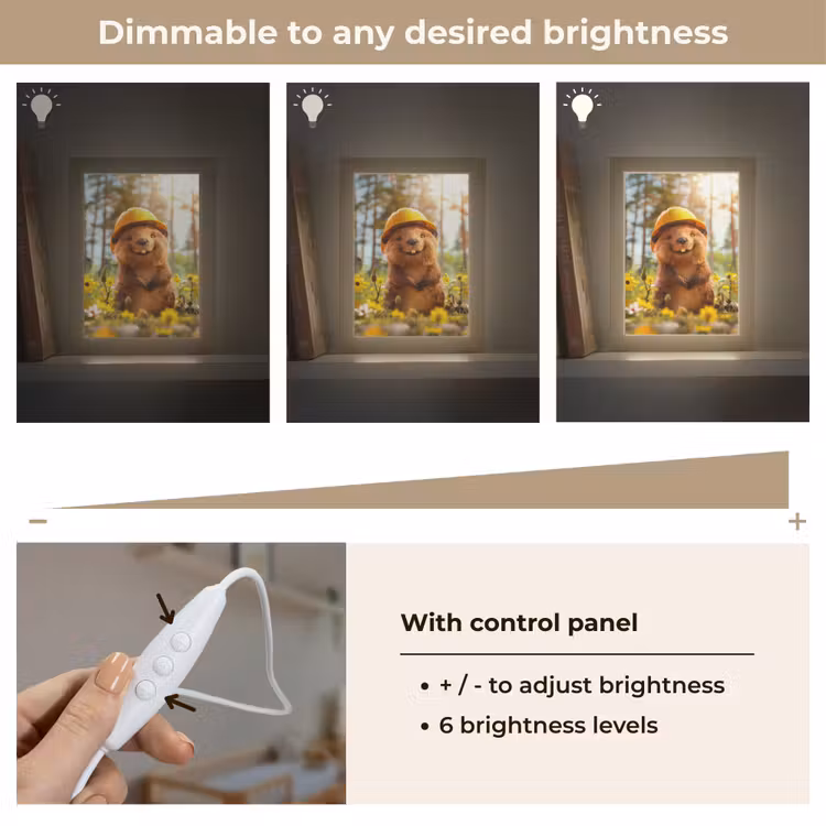Bever - Dier - Bouwhelm - Natuur Light Box met kabel (Kinderlampje) klein -USP_dimbaarEN