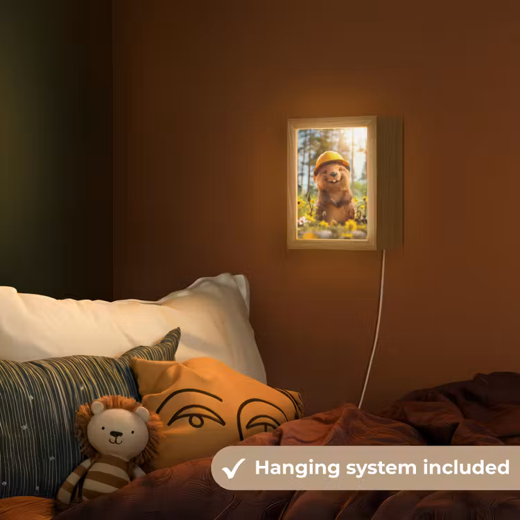 Bever - Dier - Bouwhelm - Natuur Light Box met kabel (Kinderlampje) klein -sfeer5_kind_EN