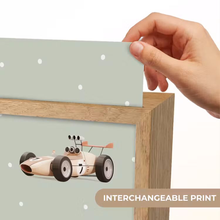 Beige - Raceauto - Stippen Light Box met kabel (Kinderlampje) klein -USP_websiteprintEN
