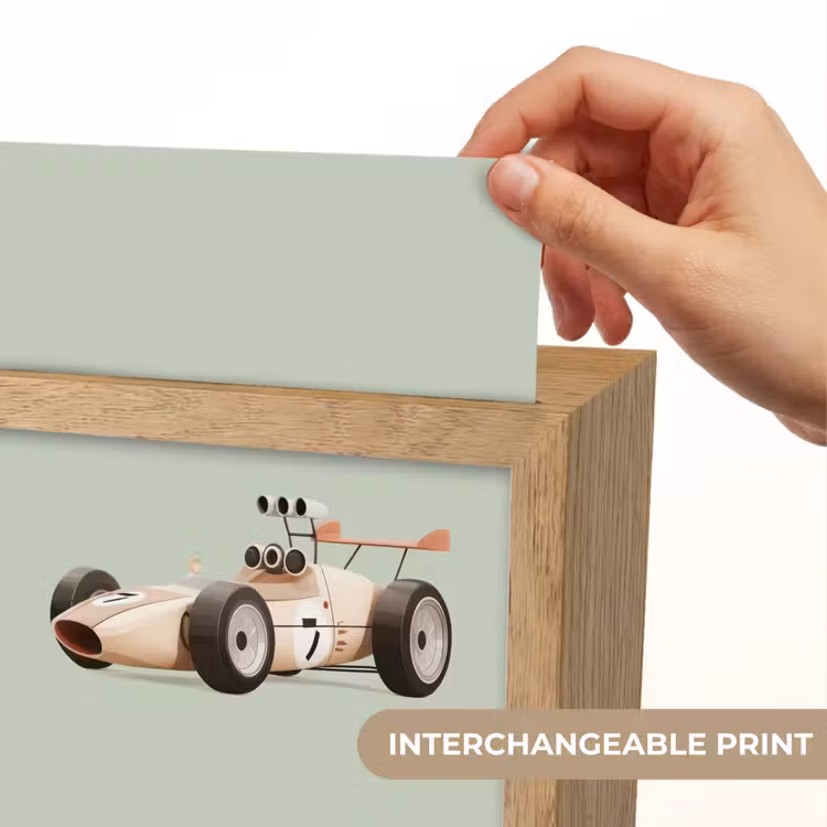 Beige - Raceauto - Groen Light Box met kabel (Kinderlampje) klein -USP_websiteprintEN
