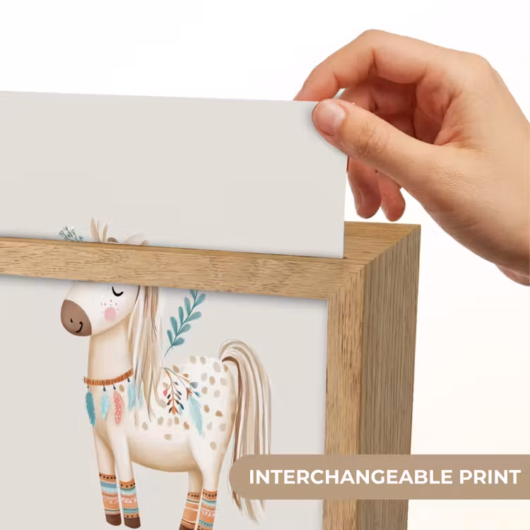Bohemian - Paard - Beige Light Box met kabel (Kinderlampje) klein -USP_websiteprintEN