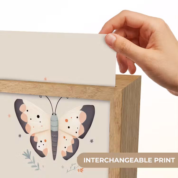 Vlinder - Minimalistisch - Pastel Light Box met kabel (Kinderlampje) klein -USP_websiteprintEN