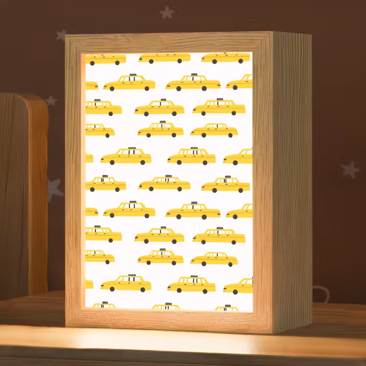 Taxi - Iconisch - Geel Light Box met kabel (Kinderlampje) klein 904 -zzz_3d_website