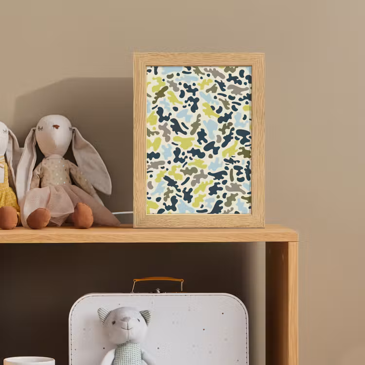 Camouflage - Groen - Blauw - Jongens - Kinderen Light Box met kabel klein -sfeer2_kind