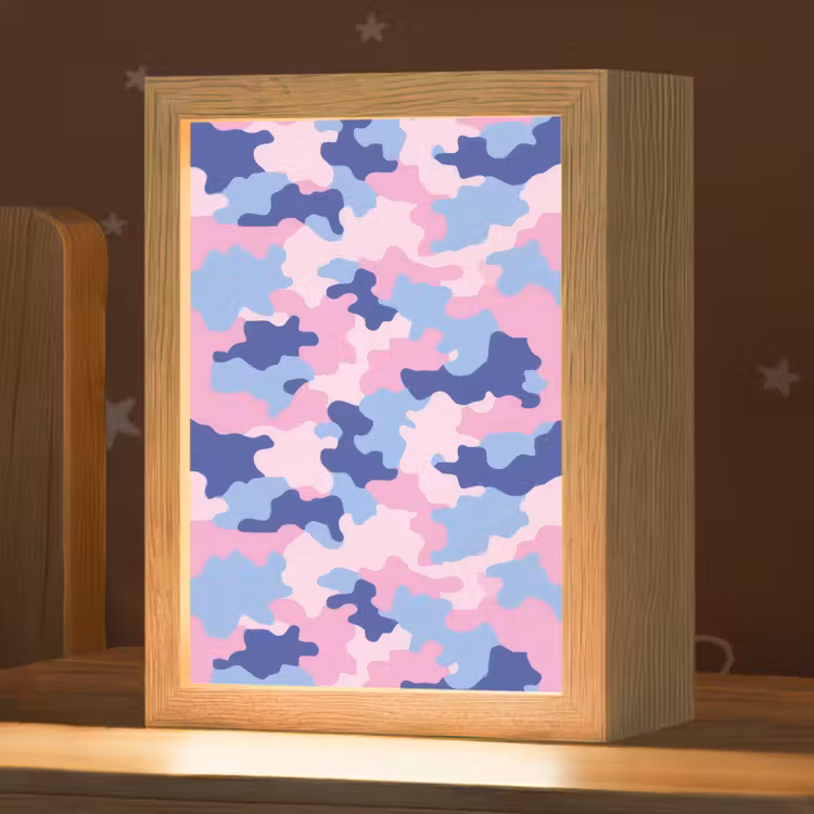 Camouflage - Patroon - Donkerblauw Light Box met kabel klein -zzz_3d_website