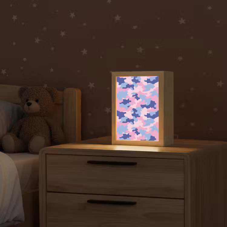 Camouflage - Patroon - Donkerblauw Light Box met kabel klein -sfeer1_kind