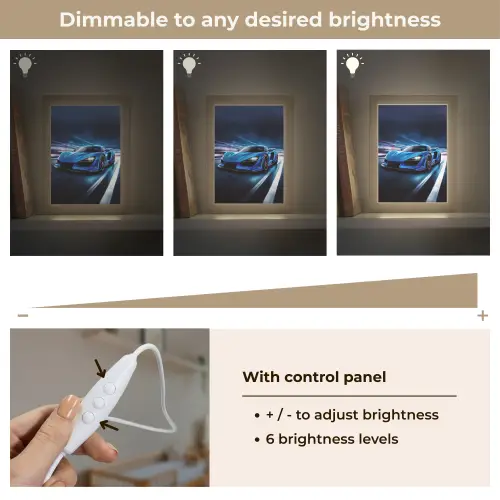 Auto - Blauw - Jongens - Kind Light Box met kabel (Kinderlampje) klein -USP_dimbaarEN
