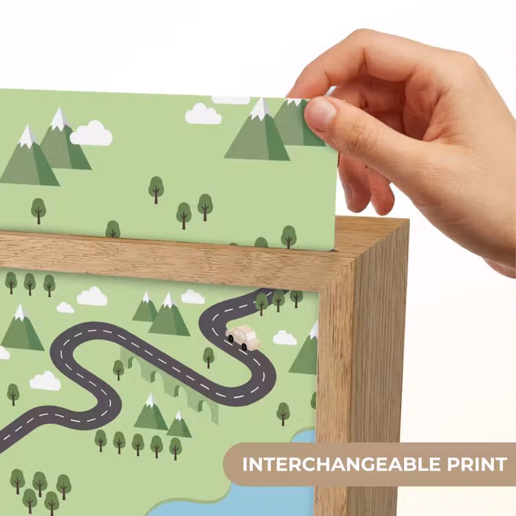 Auto - Bergweg - Natuur - Illustratie Light Box met kabel (Kinderlampje) klein -USP_websiteprintEN