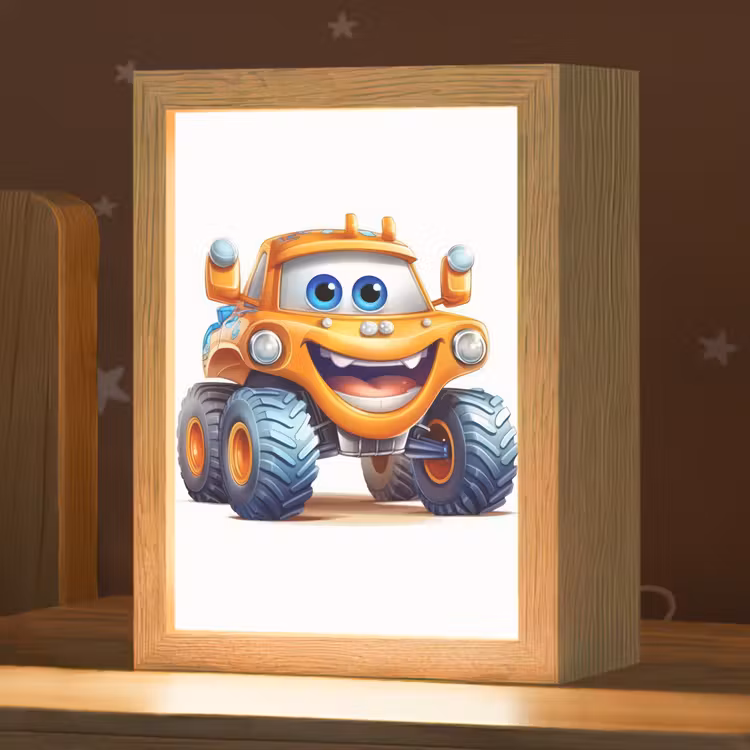 Auto - Oranje - Jongen - Kind Light Box met kabel klein -zzz_3d_website