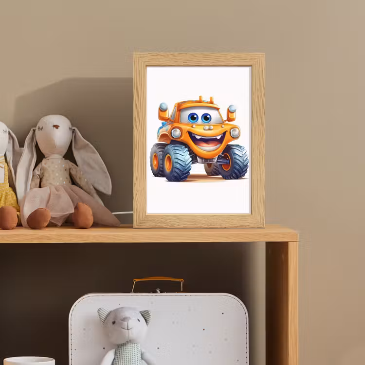 Auto - Oranje - Jongen - Kind Light Box met kabel klein -sfeer2_kind