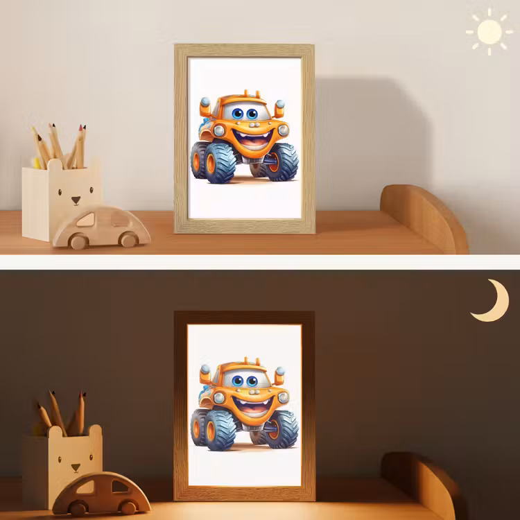 Auto - Oranje - Jongen - Kind Light Box met kabel klein -sfeer3_kind