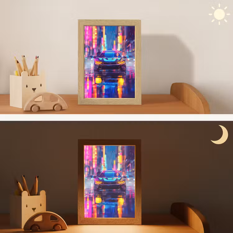 Auto - Politie - Stad - Jongens - Kleurrijk Light Box met kabel klein -sfeer3_kind