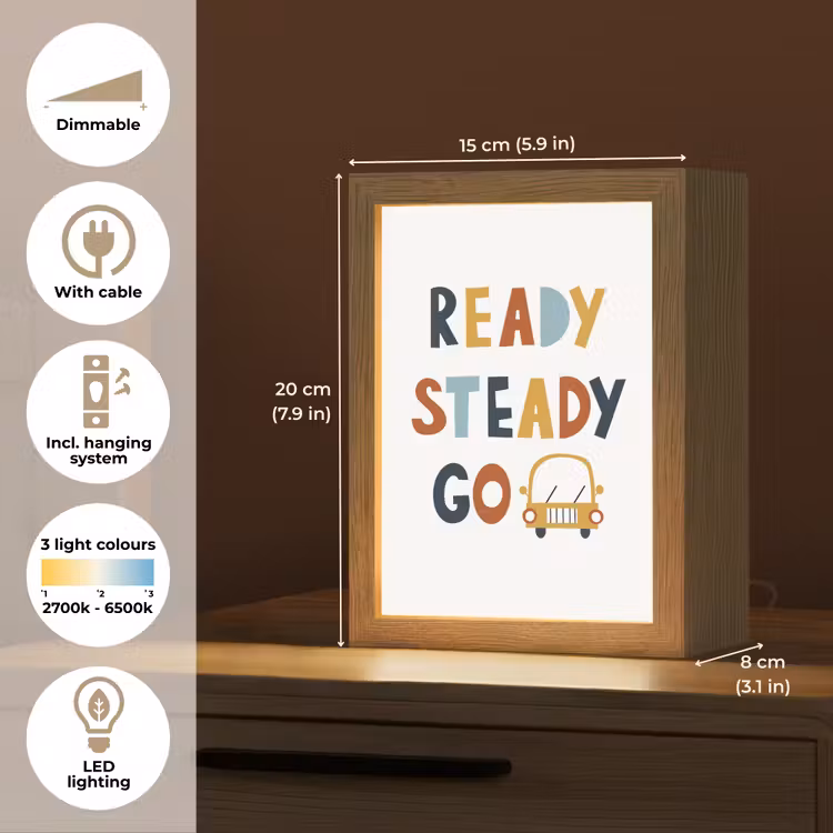 Auto - Quote - Kleuren - Voertuigen Light Box met kabel (Kinderlampje) klein -USP_EN