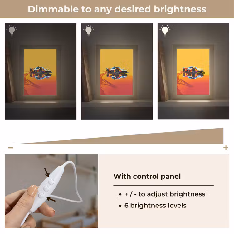 Auto - Race - F1 - Jongens - Geel - Rood Light Box met kabel (Kinderlampje) klein -USP_dimbaarEN