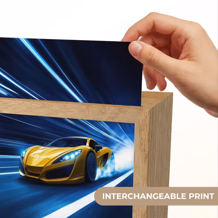 Auto - Geel - Race - Blauw Light Box met kabel (Kinderlampje) klein -USP_websiteprintEN