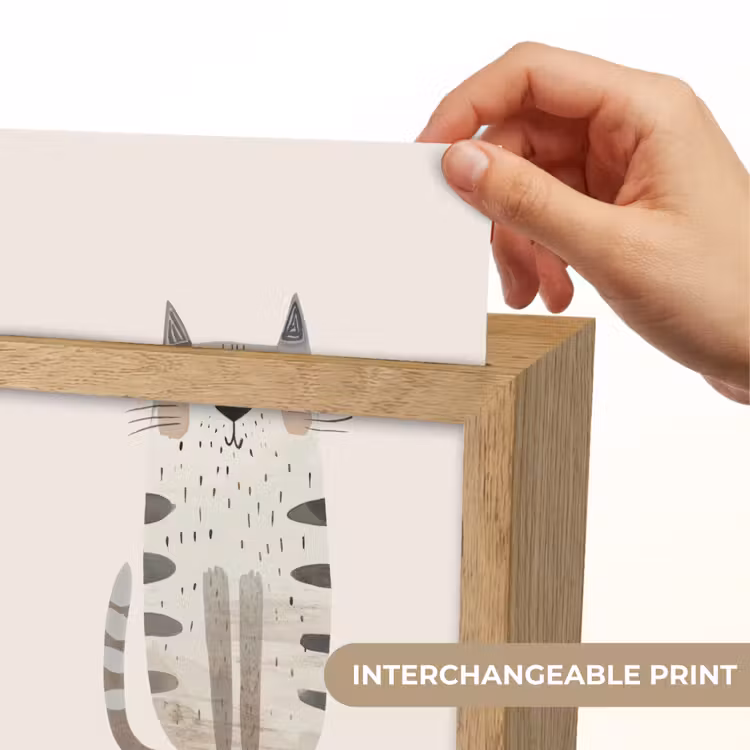 Kat - Dieren - Beige Light Box met kabel (Kinderlampje) klein -USP_websiteprintEN