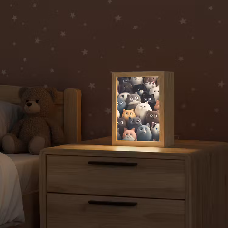 Kat - Dieren - Poes - Patroon - Jongen - Meisje Light Box met kabel klein -sfeer1_kind