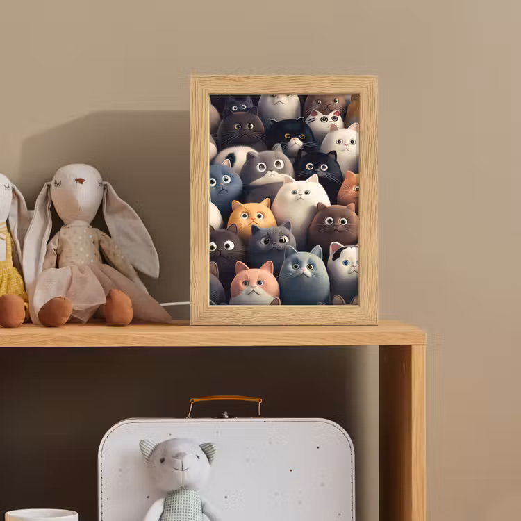 Kat - Dieren - Poes - Patroon - Jongen - Meisje Light Box met kabel klein -sfeer2_kind
