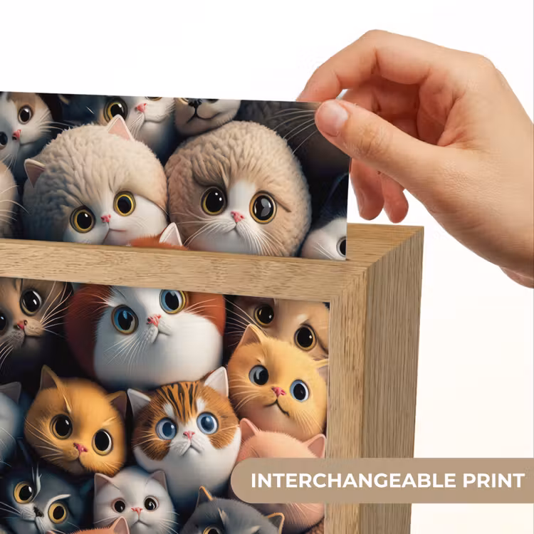 Poes - Kat - Design - Bruin - Grijs - Kids Light Box met kabel (Kinderlampje) klein -USP_websiteprintEN
