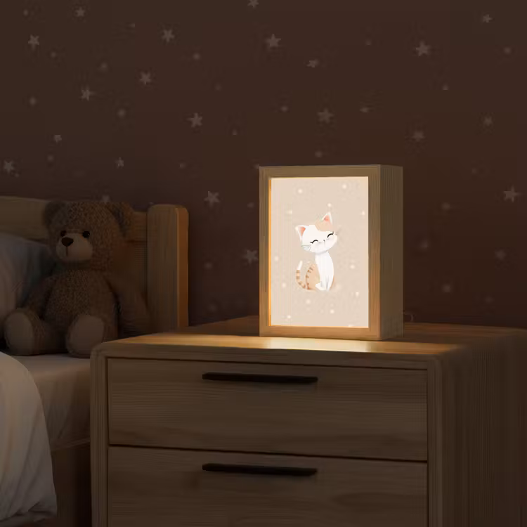 Kat - Kitten - Beige - Stippen Light Box met kabel klein -sfeer1_kind