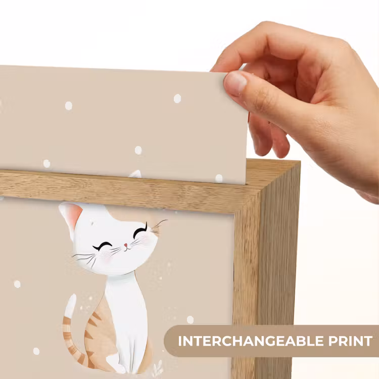 Kat - Kitten - Beige - Stippen Light Box met kabel (Kinderlampje) klein -USP_websiteprintEN