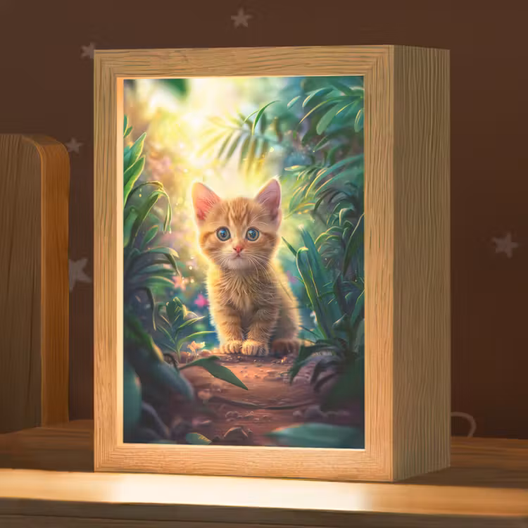 Kat - Huisdier - Natuur Light Box met kabel klein -zzz_3d_website