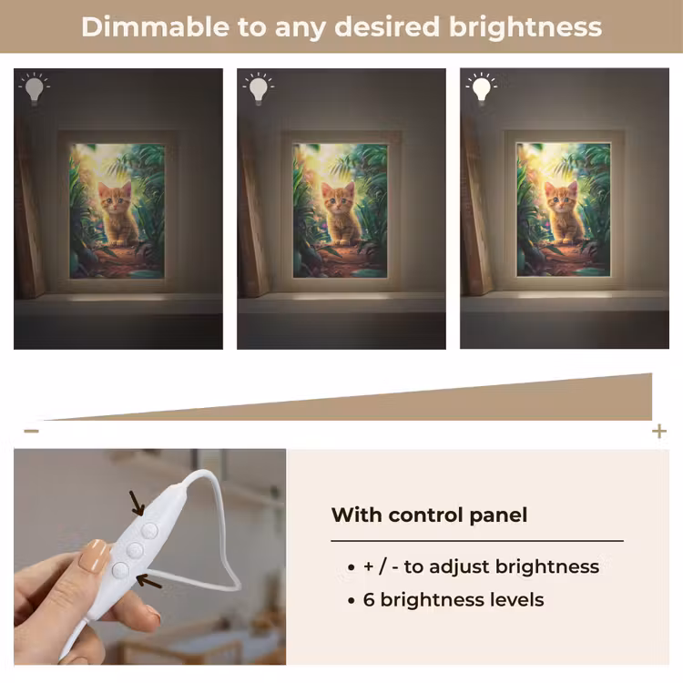 Kat - Huisdier - Natuur Light Box met kabel (Kinderlampje) klein -USP_dimbaarEN