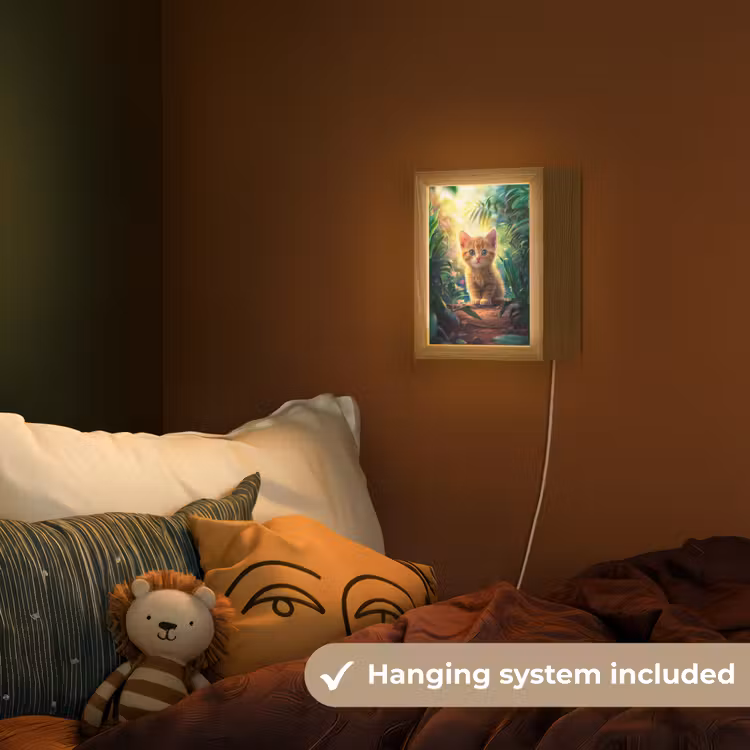 Kat - Huisdier - Natuur Light Box met kabel (Kinderlampje) klein -sfeer5_kind_EN