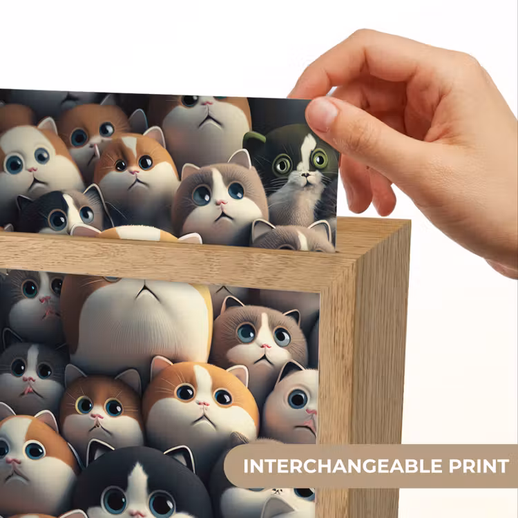 Kat - Huisdieren - Poes - Bruin - Grijs - Kinderen Light Box met kabel (Kinderlampje) klein -USP_websiteprintEN