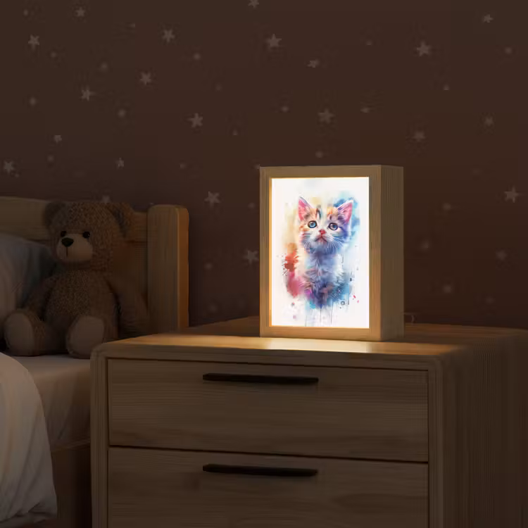 Kat - Portret - Kleuren - Verf - Wit Light Box met kabel klein -sfeer1_kind