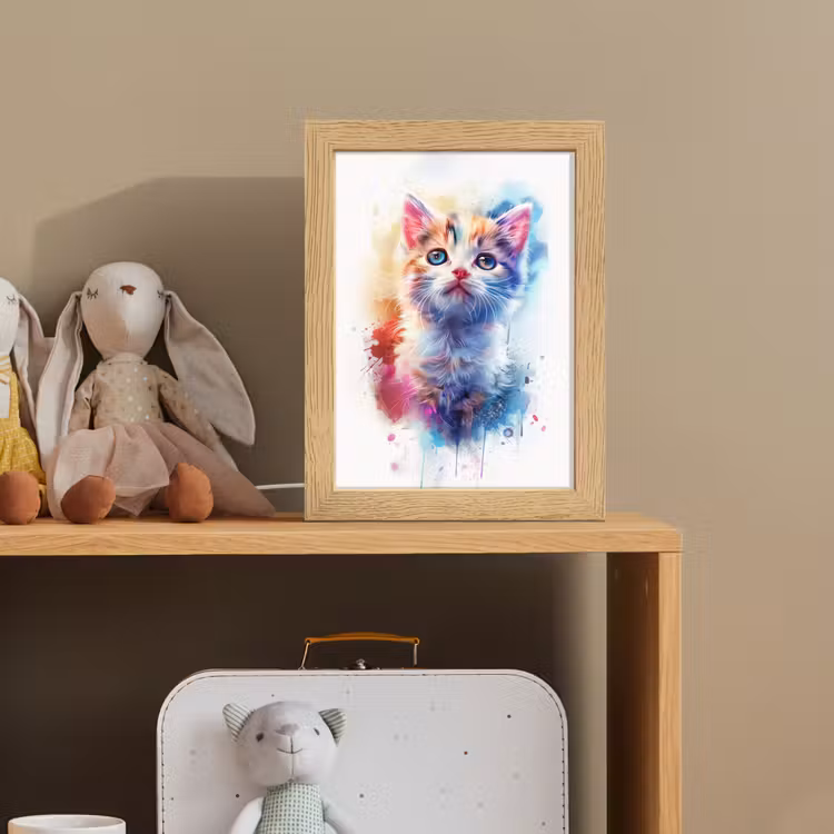 Kat - Portret - Kleuren - Verf - Wit Light Box met kabel klein -sfeer2_kind