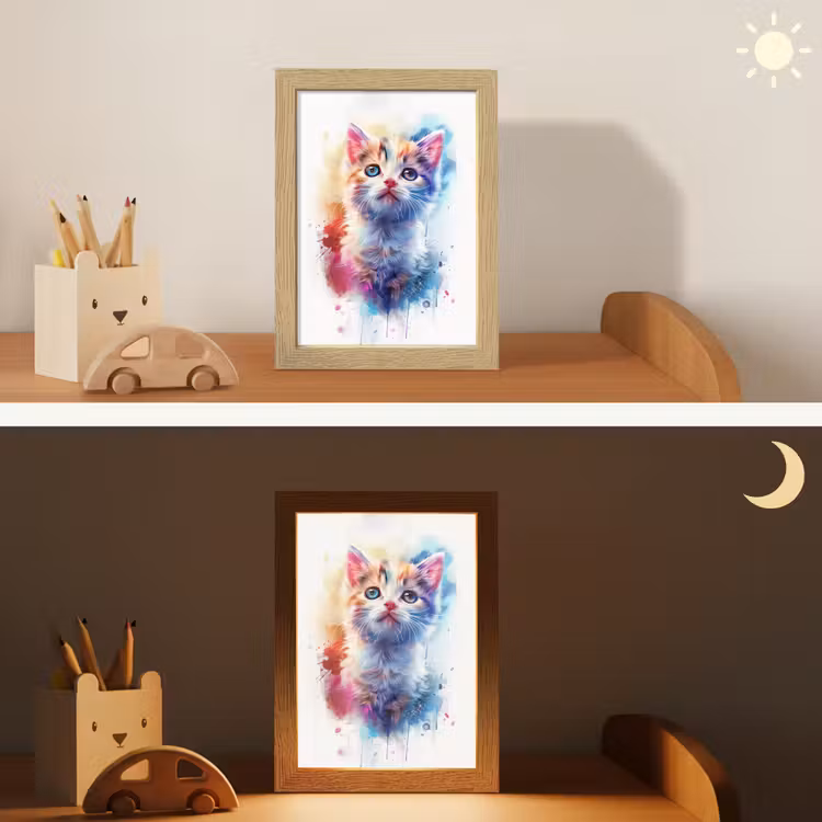 Kat - Portret - Kleuren - Verf - Wit Light Box met kabel klein -sfeer3_kind