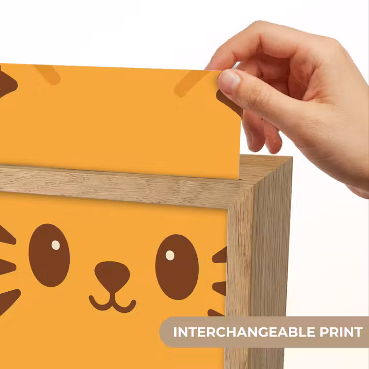 Kat - Simplistisch - Oranje - Vrolijk Light Box met kabel (Kinderlampje) klein -USP_websiteprintEN