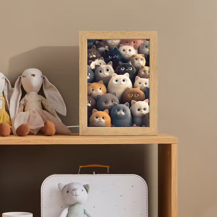 Katten - Dieren - Poes - Design - Meiden - Jongens Light Box met kabel klein -sfeer2_kind