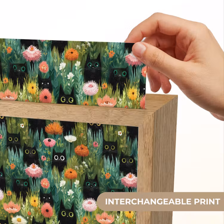 Katten - Bloemen - Kleurrijk Light Box met kabel (Kinderlampje) klein 904 -USP_websiteprintEN