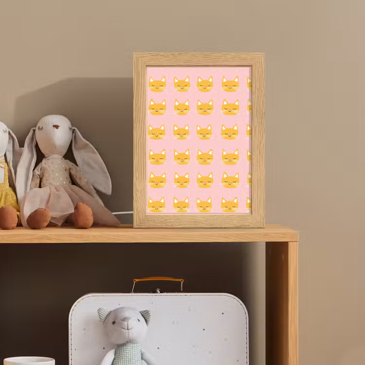 Katten - Patroon - Roze Light Box met kabel (Kinderlampje) klein 904 -sfeer2_kind