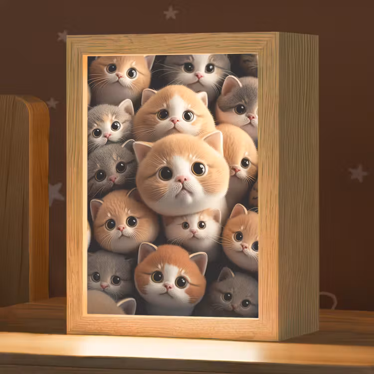 Katten - Huisdieren - Kitten - Design - Jongens - Meisjes Light Box met kabel klein -zzz_3d_website