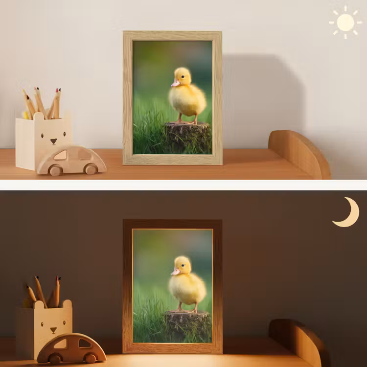Kuiken - Eend - Geel - Gras Light Box met kabel klein -sfeer3_kind
