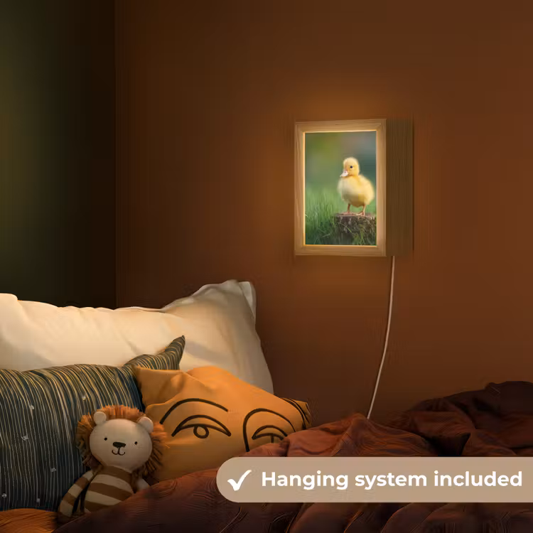 Kuiken - Eend - Geel - Gras Light Box met kabel (Kinderlampje) klein -sfeer5_kind_EN