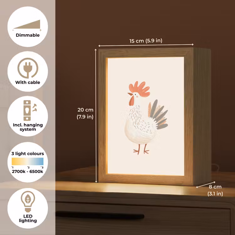Kip - Boerderij - Dieren Light Box met kabel (Kinderlampje) klein -USP_EN