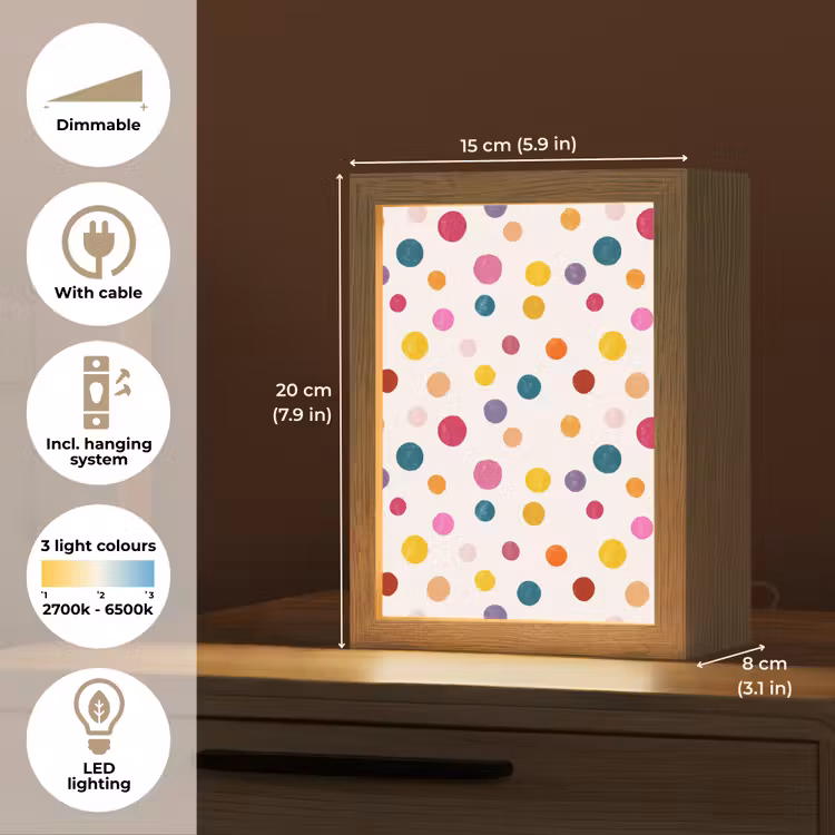 Cirkels - Speels - Kleurrijk Light Box met kabel (Kinderlampje) klein 904 -USP_EN