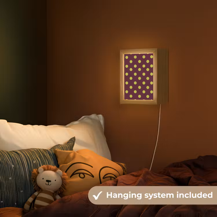 Klassiek - Stippen - Groen Light Box met kabel (Kinderlampje) klein 904 -sfeer5_kind_EN