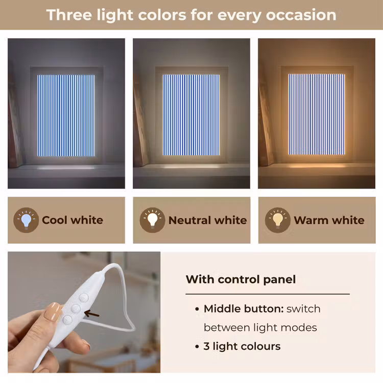 Klassiek - Strepen - Blauw Light Box met kabel (Kinderlampje) klein 904 -USP_lichtkleurEN