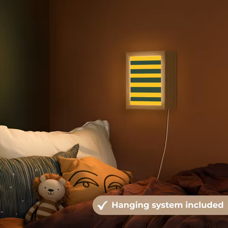 Klassiek - Strepen - Groen Light Box met kabel (Kinderlampje) klein 904 -sfeer5_kind_EN
