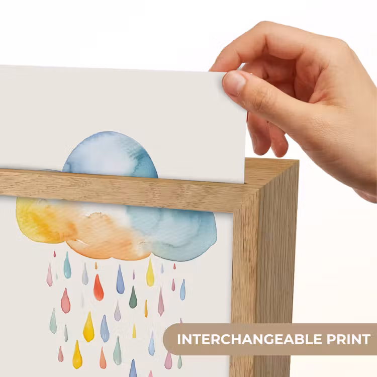 Wolk - Regen - Watercolor - Kleurrijk Light Box met kabel (Kinderlampje) klein -USP_websiteprintEN