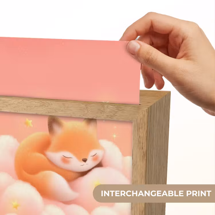 Wolken - Vos - Oranje - Sterren Light Box met kabel (Kinderlampje) klein -USP_websiteprintEN