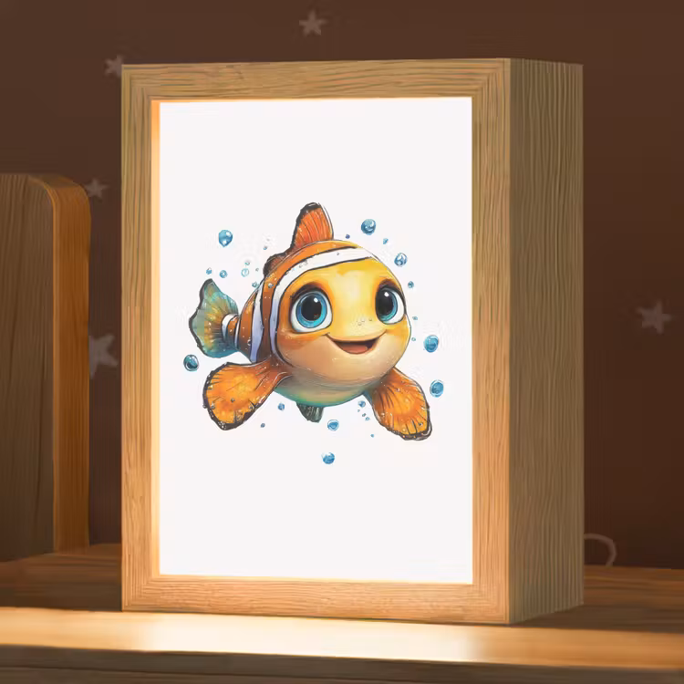 Clownvis - Oranje - Vis - Water Light Box met kabel klein -zzz_3d_website