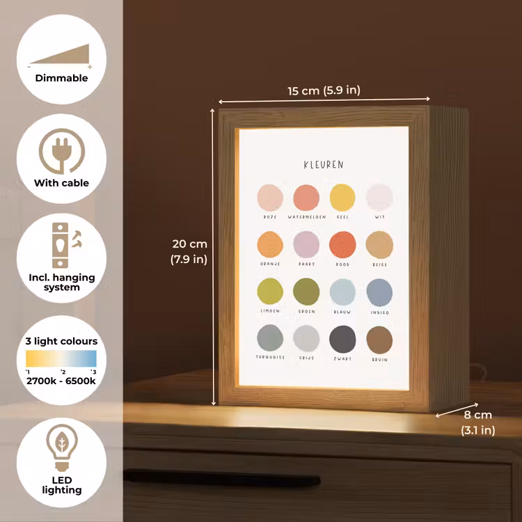 Kleuren - Leren voor kinderen - Educatief Light Box met kabel (Kinderlampje) klein -USP_EN